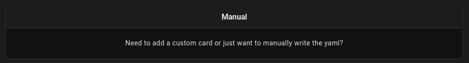 Manual card is used for custom cards