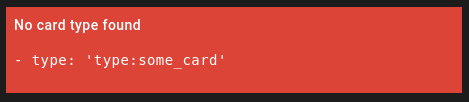 Error showing that the card type is missing